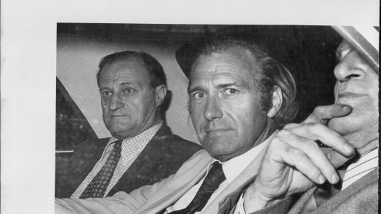 British MP John Stonehouse after his arrest in Melbourne in 1974.