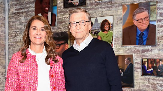 Bill and Melinda Gates in the CBS Toyota Greenroom before an appearance on air in 2019.