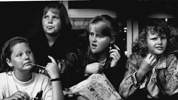 Practiced Kylie Mole impersonators, from, Tilly Lewis, Michaela Clayton, Lynda Reeves and Brenda Reeves.