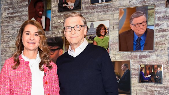 Bill and Melinda Gates in the CBS Toyota Greenroom before an appearance on air in 2019.