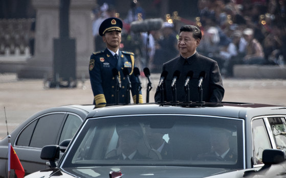 President Xi Jinping after inspecting troops during a parade to celebrate the 70th anniversary of the founding of Communist China in October.