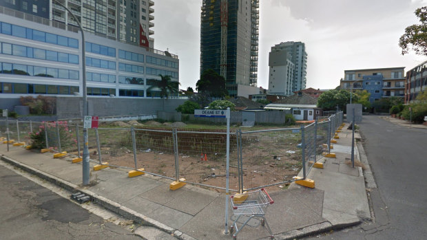 The building site at Burwood, which was shutdown in August. A court has ruled that work can recommence at the site. 