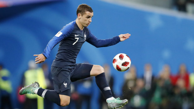 France's Antoine Griezmann controls the ball during the semi final match between France and Belgium.