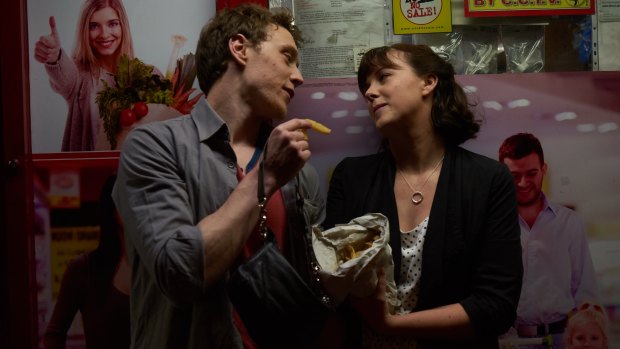 Ryan (George MacKay) and Laura (Alexandra Roach) first meet on a drunken night out in A Guide to Second Date Sex. 