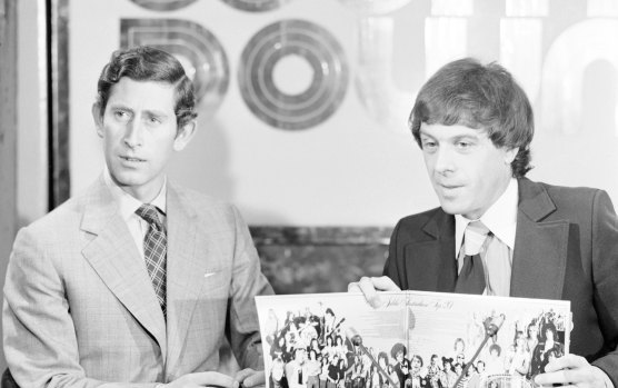 Prince Charles with Ian ‘Molly’ Meldrum on the ABC music show Countdown