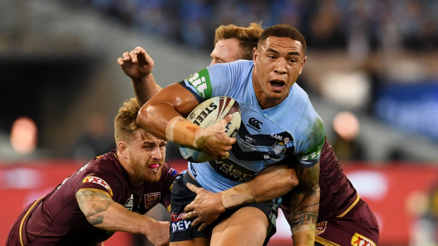 Tough yards: Tyson Frizell was a star for NSW, but will the grind of Origin take its toll?