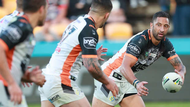 Smart operator: Benji Marshall sets the Tigers in motion in Auckland.