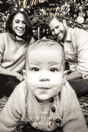 Prince Harry and Meghan's Christmas card, featuring son Archie. Thefamily spent Christmas in Canada.