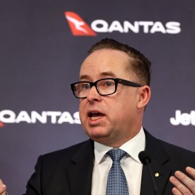 Qantas boss Alan Joyce says the airline has seen a “significant improvement” in performance in the last three months.