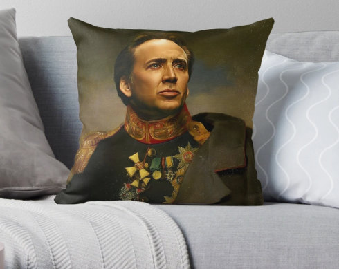Just what you wanted for Christmas: a Nicolas Cage cushion.