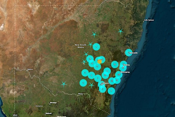 Call from shivering people to Geoscience Australia last night 