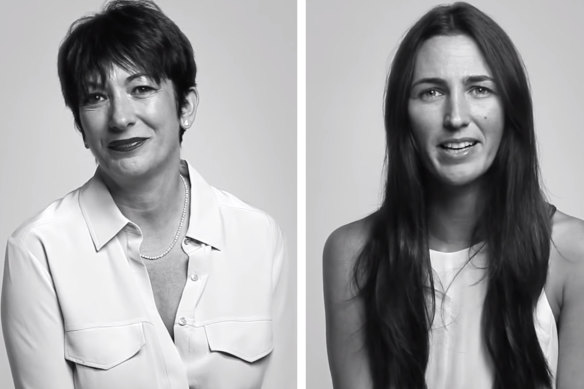Ghislaine Maxwell, left, and Katherine Keating in publicity photos for their 2014 interview.