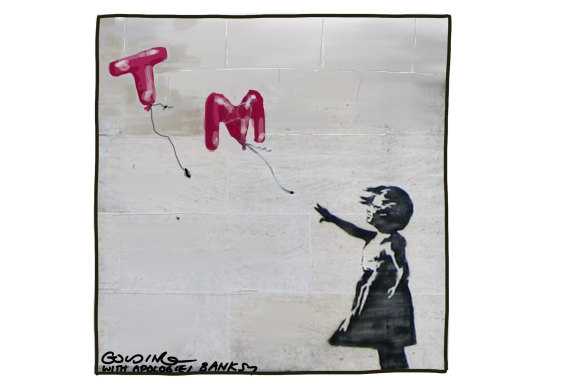 Banksy has launched a bid to protect some of his most famous art from being copied and commercially exploited in Australia.