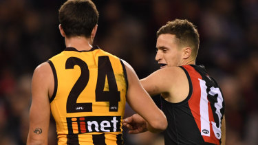 Ben Stratton harasses and Orazio Fantasia on Friday night.