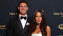 Kalyn Ponga of the Newcastle Knights and Mimi Bowell.