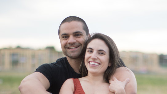 New property owners Gregory and Diandra
Charalambous on their new block
