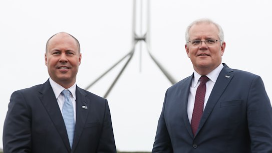 Josh Frydenberg and Scott Morrison the day after the historic budget.