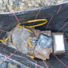 The contents of a black bag containing 39 bricks of cocaine discovered by Newcastle’s Ocean Baths.