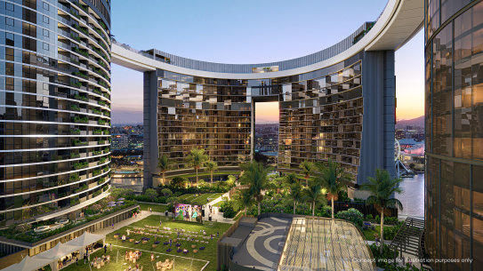 Render of The Star Brisbane, which will anchor the Queens Wharf entertainment complex.