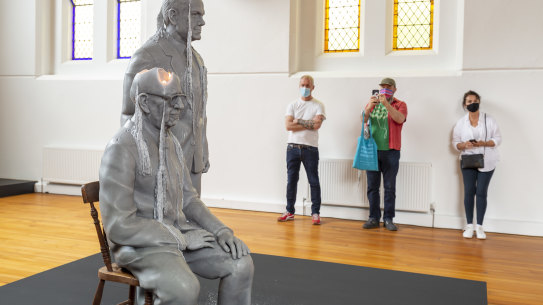Jeremy Deller’s Father and Son 2021, a time-based sculptural installation staged by the Australian Centre for Contemporary Art in Collingwood. 