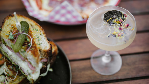 Reuben sandwich and Copa Cola cocktail from The Copacabana Club.