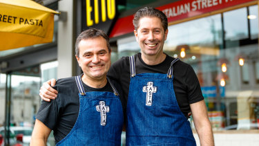 Etto Pasta Bar founders Stephane Meyer (left) and Dave Ansett. 