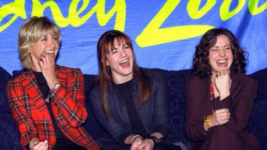 Olivia Newton-John, Vanessa Amorosi and Tina Arena before the Sydney 2000 Olympics.