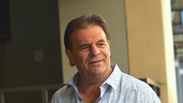 Union boss John Setka outside Melbourne Magistrates Court in February.