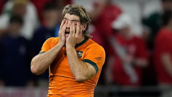 Fraser McReight after Australia’s loss to Wales. 