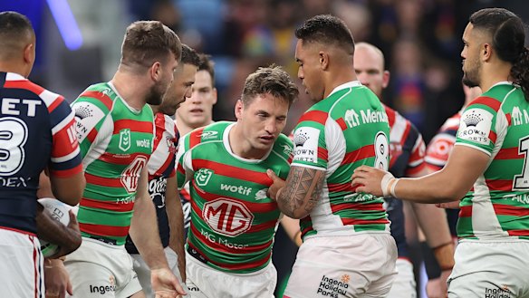 Cameron Murray struggles to his feet on Friday night.