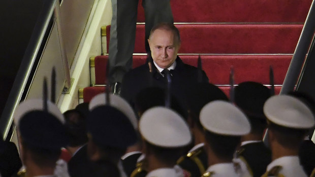 Russia's President Vladimir Putin arrives in Beijing ahead of the Belt and Road Forum.