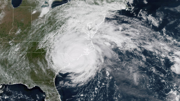 Hurricane Florence on the eastern coast of the United States.