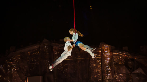 Cirque du Soleil’s Crystal features death-defying trapeze as well as acrobatics on ice.