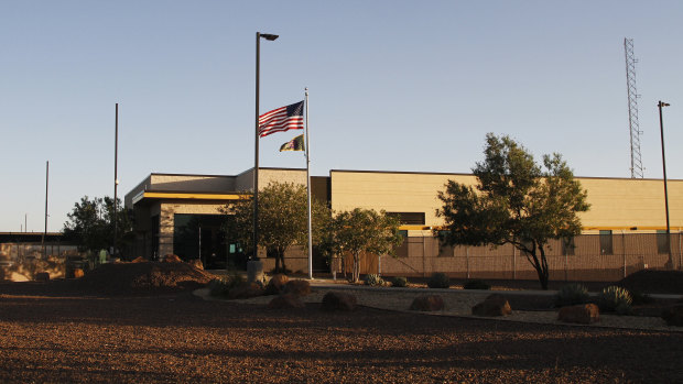 The entrance of a Border Patrol station in Clint, Texas. 
