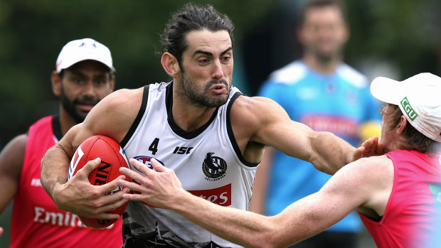 New role?: Collingwood's No.1 ruckman Brodie Grundy could play as an onballer while Mason Cox takes the ruck duties.