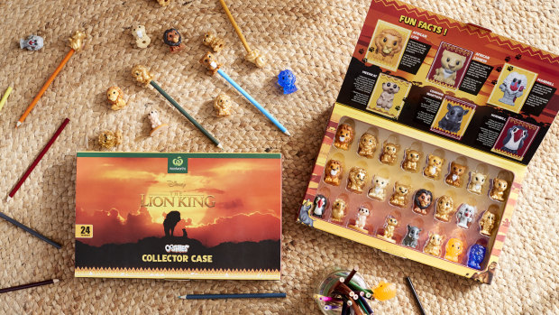 The miniature plastic Lion King collectables given to Woolworths customers.
