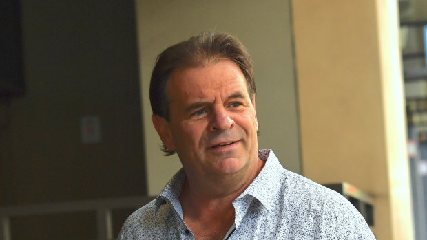 Union boss John Setka outside Melbourne Magistrates Court in February.