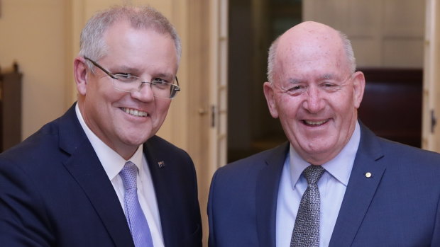 Governor-General Sir Peter Cosgrove (right) with Prime Minister Scott Morrison.