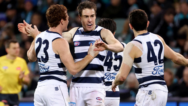 Jeremy Cameron had a huge final quarter for the Cats.