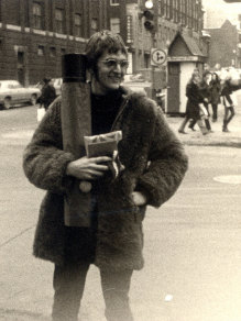Peter Thompsett on his way to Woodstock in 1969.