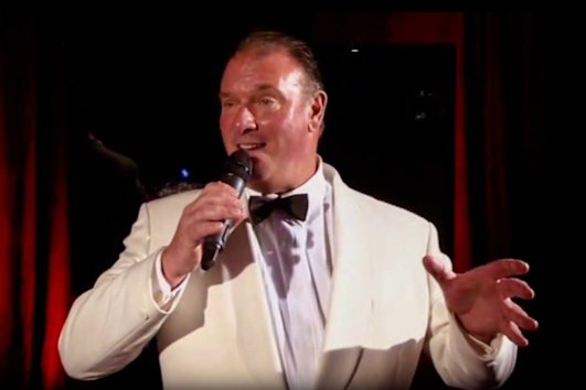 Bookmaker Winton Veall tried his hand at cabaret singing.