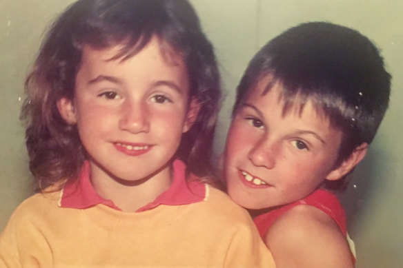 Jessica Maguire with her late brother, Sam, as kids.