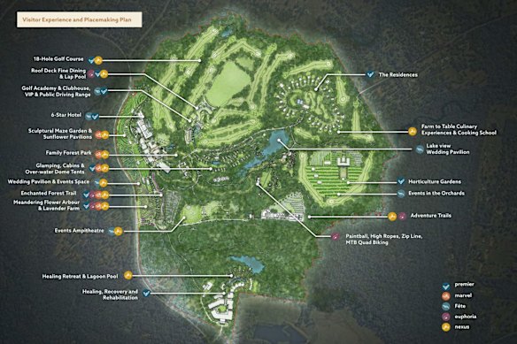 The proposed development, including a five-star hotel, at Sirromet Winery in Mount Cotton.