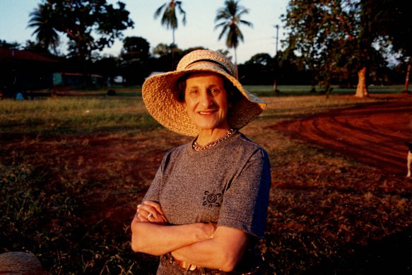 On one of her famous outback trips, the late NSW Governor Marie Bashir.