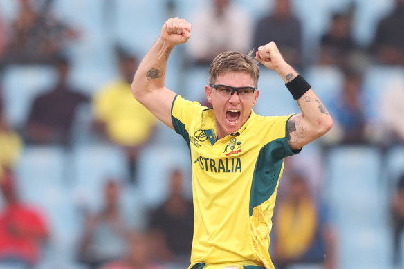 Adam Zampa claimed wickets from successive deliveries against Sri Lanka.