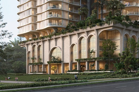 The Creek Road tower would comprise 253 apartments, including three with five bedrooms and 15 with four bedrooms. 