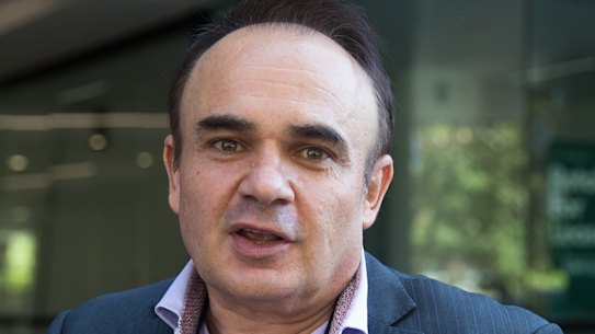 Nick Petroulias pictured outside the ICAC public hearings in 2018.