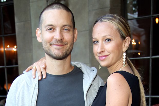 Actor Tobey Maguire (L) and Jewerly designer Jennifer Meyer attend Jennifer Meyer for the Zoe Report Dinner at Chateau Marmont on June 18, 2014 in Los Angeles, California