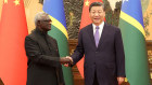 Chinese President Xi Jinping and Solomon Islands Prime Minister Manasseh Sogavare in Beijing last week.