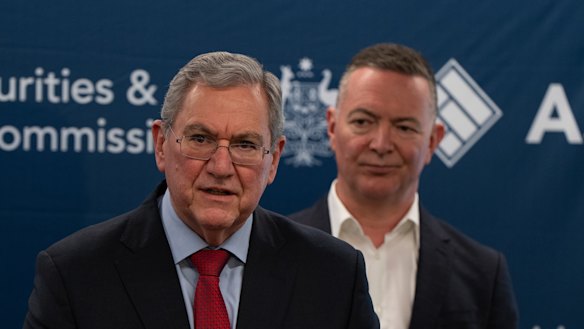 ASIC chair Joe Longo (left) and commissioner Alan Kirkland urged CBA to rethink its stance on fee refunds.